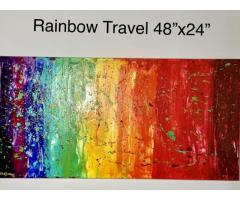 Rainbow travel  24"x48" Shipping available anywhere in Canada and elsewhere at buyer's expense.