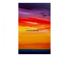 Horizon 30" x48" ; Shipping available anywhere in Canada and elsewhere at buyer's expense.